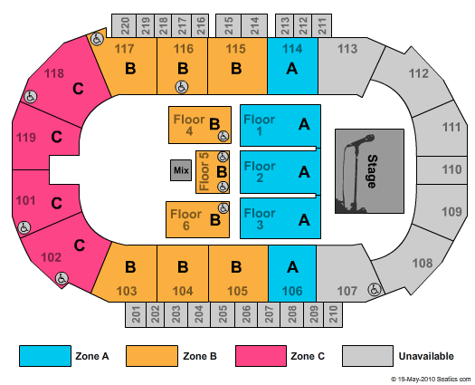 Showare Center End Stage Zone Seating Chart